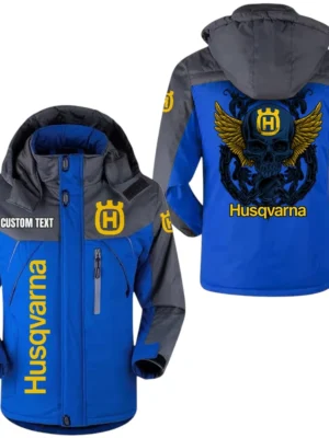 Husqvarna Jacket Exclusive Logo Windproof Waterproof Jacket Detachable Hood Velvet-Lined Warm Durable, Custom Name TN170225Y11WJVCT1HUS
