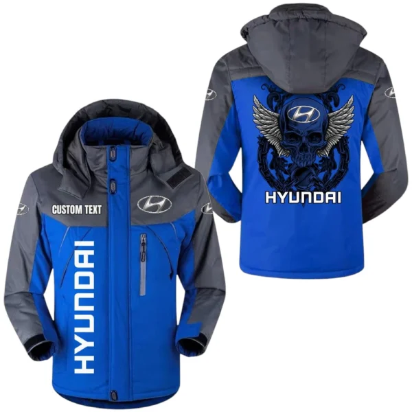 Hyundai Jacket Exclusive Logo Windproof Waterproof Jacket Detachable Hood Velvet-Lined Warm Durable, Custom Name TN170225Y11WJVCT1HYU