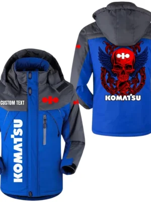 Komatsu Jacket Exclusive Logo Windproof Waterproof Jacket Detachable Hood Velvet-Lined Warm Durable, Custom Name TN170225Y11WJVCT1KOM