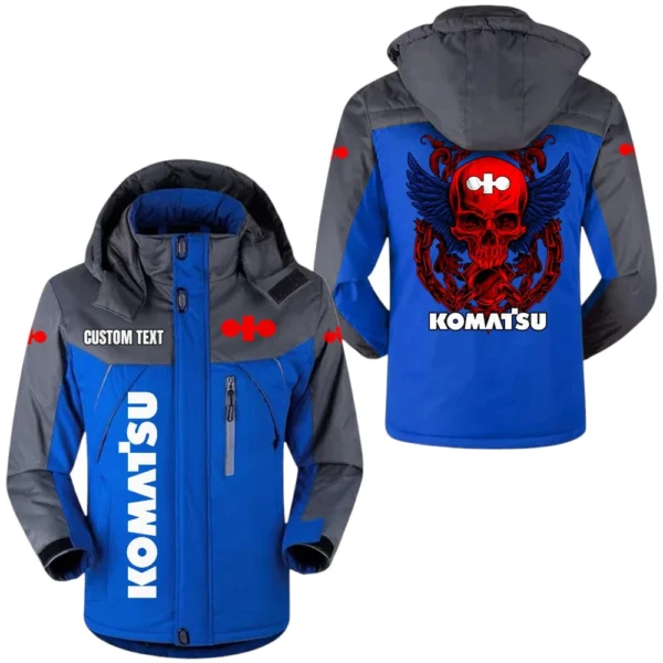 Komatsu Jacket Exclusive Logo Windproof Waterproof Jacket Detachable Hood Velvet-Lined Warm Durable, Custom Name TN170225Y11WJVCT1KOM
