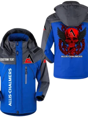Allis Chalmers Windbreaker Exclusive Logo Windproof Waterproof Jacket Detachable Hood Velvet-Lined Warm Durable, Custom Name TN180225Y11WJVCT1ALC