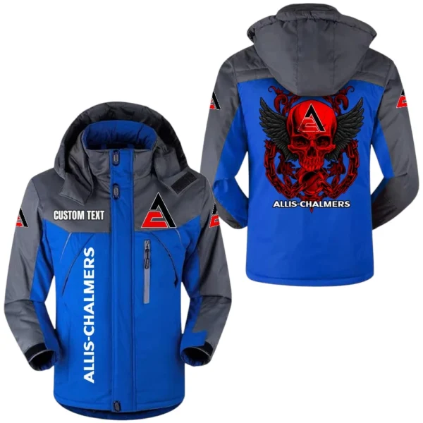 Allis Chalmers Windbreaker Exclusive Logo Windproof Waterproof Jacket Detachable Hood Velvet-Lined Warm Durable, Custom Name TN180225Y11WJVCT1ALC