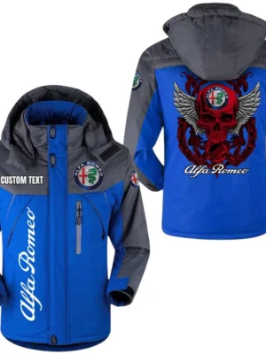 Alfa Romeo Windbreaker Exclusive Logo Windproof Waterproof Jacket Detachable Hood Velvet-Lined Warm Durable, Custom Name TN180225Y11WJVCT1ALR