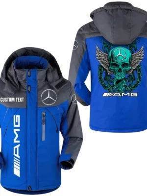 Mercedes AMG Windbreaker Windproof Waterproof Jacket Detachable Hood Velvet-Lined Warm Durable, Custom Name TN180225Y11WJVCT1AMG