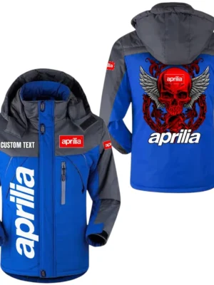 Aprilia Windbreaker Exclusive Logo Windproof Waterproof Jacket Detachable Hood Velvet-Lined Warm Durable, Custom Name TN180225Y11WJVCT1APR