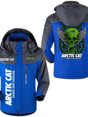 Arctic Cat Windbreaker Exclusive Logo Windproof Waterproof Jacket Detachable Hood Velvet-Lined Warm Durable, Custom Name TN180225Y11WJVCT1ARC