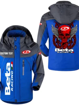 Beta Racing Windbreaker Exclusive Logo Windproof Waterproof Jacket Detachable Hood Velvet-Lined Warm Durable, Custom Name TN180225Y11WJVCT1BET