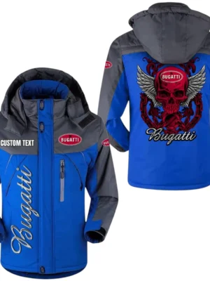 Bugatti Windbreaker Exclusive Logo Windproof Waterproof Jacket Detachable Hood Velvet-Lined Warm Durable, Custom Name TN180225Y11WJVCT1BUG