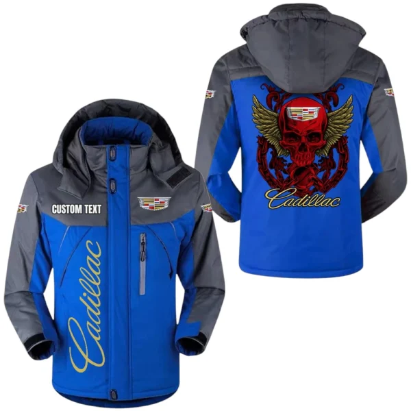 Cadillac Windbreaker Exclusive Logo Windproof Waterproof Jacket Detachable Hood Velvet-Lined Warm Durable, Custom Name TN180225Y11WJVCT1CAD