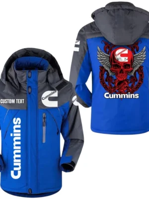 Cummins Jacket Exclusive Logo Windproof Waterproof Jacket Detachable Hood Velvet-Lined Warm Durable, Custom Name TN180225Y11WJVCT1CUM