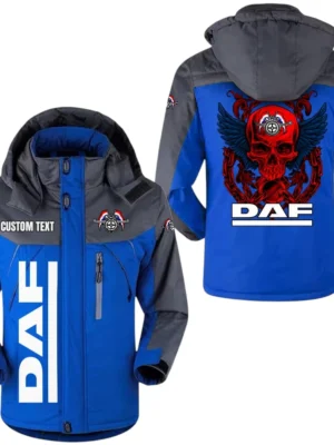 Daf Jacket Exclusive Logo Windproof Waterproof Jacket Detachable Hood Velvet-Lined Warm Durable, Custom Name TN180225Y11WJVCT1DAF