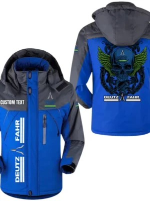 Deutz Fahr Jacket Exclusive Logo Windproof Waterproof Jacket Detachable Hood Velvet-Lined Warm Durable, Custom Name TN180225Y11WJVCT1DFR
