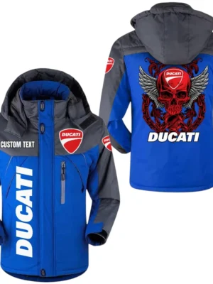 Ducati Jacket Exclusive Logo Windproof Waterproof Jacket Detachable Hood Velvet-Lined Warm Durable, Custom Name TN180225Y11WJVCT1DUC