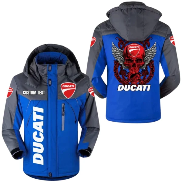 Ducati Jacket Exclusive Logo Windproof Waterproof Jacket Detachable Hood Velvet-Lined Warm Durable, Custom Name TN180225Y11WJVCT1DUC