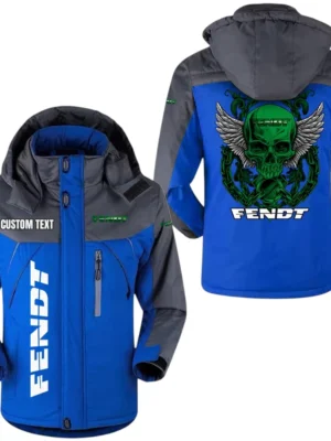 Fendt Jacket Exclusive Logo Windproof Waterproof Jacket Detachable Hood Velvet-Lined Warm Durable, Custom Name TN180225Y11WJVCT1FEN