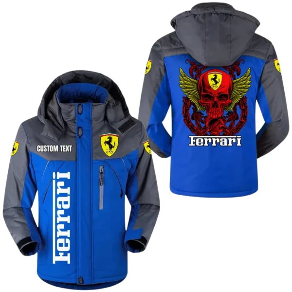 Ferrari Jacket Exclusive Logo Windproof Waterproof Jacket Detachable Hood Velvet-Lined Warm Durable, Custom Name TN180225Y11WJVCT1SCF