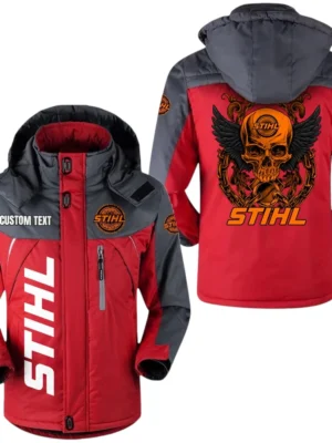 Stihl Windbreaker Velvet-Lined Warm Durable Jackets Detachable Hooded Windproof Waterproof, Custom Name TN150225Y11WJVCT1STI