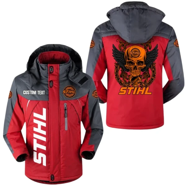 Stihl Windbreaker Velvet-Lined Warm Durable Jackets Detachable Hooded Windproof Waterproof, Custom Name TN150225Y11WJVCT1STI