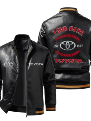 Toyota Exclusive Logo Jacket, Collar Designed Classic Ribbed Style, Cuffs Ribbed Black and Tan Stripes HIHI110225Y12LJ93TOY