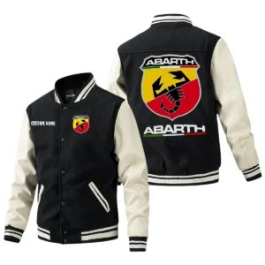 Abarth Jacket Men's Baseball Jacket With PU Leather Sleeve, Custom Name HG130225Y15BJPUCT1ABA