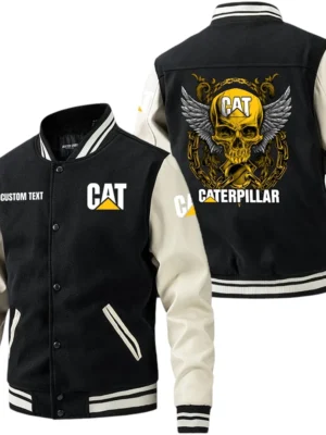 Caterpillar Jacket Men’s Baseball Jacket With PU Leather Sleeve, Custom Name HG170225Y15BJPUCT3CAT