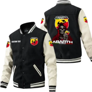 Abarth Jacket Men's Baseball Jacket With PU Leather Sleeve, Custom Name HG170225Y15BJPUCT4ABA