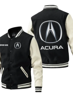 Acura Jacket Men's Baseball Jacket With PU Leather Sleeve, Custom Name HG180225Y15BJPUCT1ACU