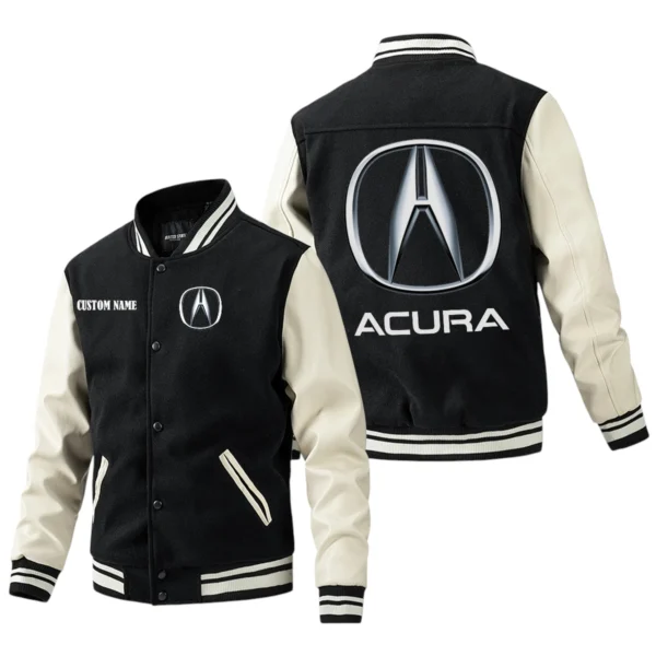 Acura Jacket Men's Baseball Jacket With PU Leather Sleeve, Custom Name HG180225Y15BJPUCT1ACU