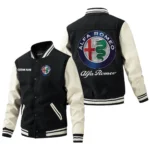 Alfa Romeo Jacket Men’s Baseball Jacket With PU Leather Sleeve, Custom Name HG180225Y15BJPUCT1ALR