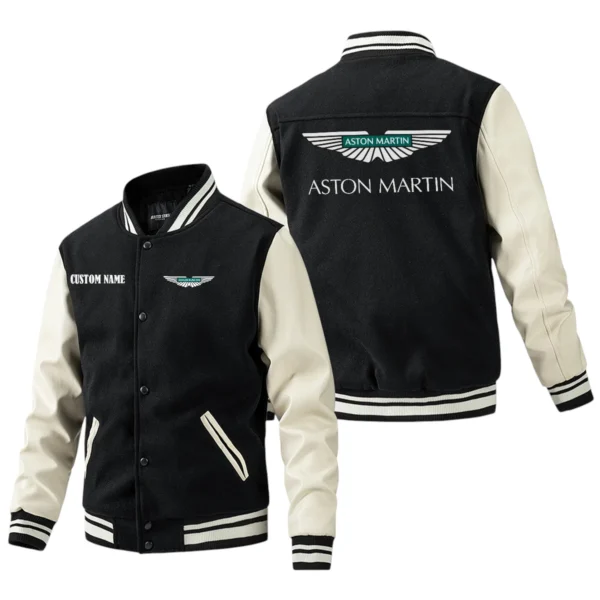 Aston Martin Jacket Men’s Baseball Jacket With PU Leather Sleeve, Custom Name HG180225Y15BJPUCT1ASM