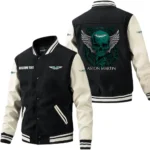 Aston Martin Jacket Men’s Baseball Jacket With PU Leather Sleeve, Custom Name HG180225Y15BJPUCT2ASM