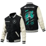 AMG Jacket Men’s Baseball Jacket With PU Leather Sleeve, Custom Name HG180225Y15BJPUCT3AMG