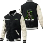 Arctic Cat Jacket Men’s Baseball Jacket With PU Leather Sleeve, Custom Name HG180225Y15BJPUCT3ARC