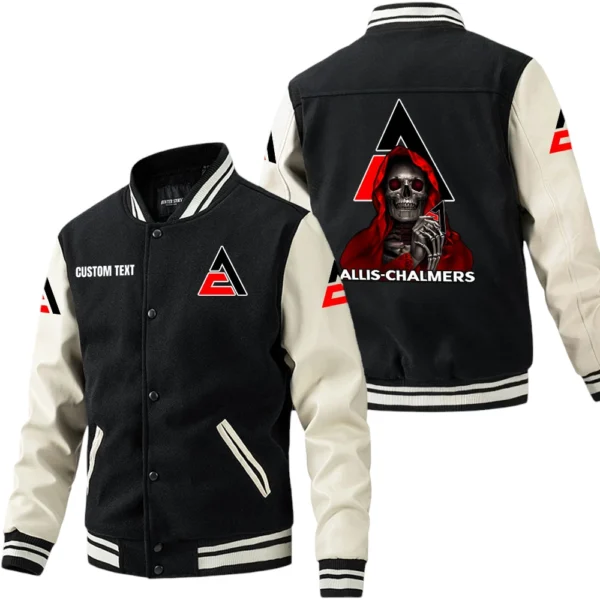 Allis Chalmers Jacket Men’s Baseball Jacket With PU Leather Sleeve, Custom Name HG180225Y15BJPUCT4ALC