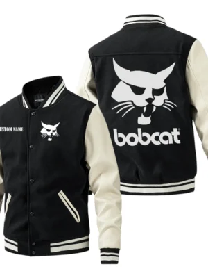 Bobcat Jacket Men’s Baseball Jacket With PU Leather Sleeve, Custom Name HG190225Y15BJPUCT1BOD