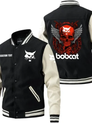 Bobcat Jacket Men’s Baseball Jacket With PU Leather Sleeve, Custom Name HG190225Y15BJPUCT2BOD