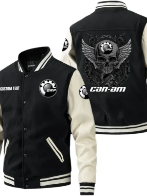Can Am Emblem Jacket Men’s Baseball Jacket With PU Leather Sleeve, Custom Name HG190225Y15BJPUCT2CAE