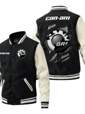 Can Am Emblem Jacket Men’s Baseball Jacket With PU Leather Sleeve, Custom Name HG190225Y15BJPUCT3CAE