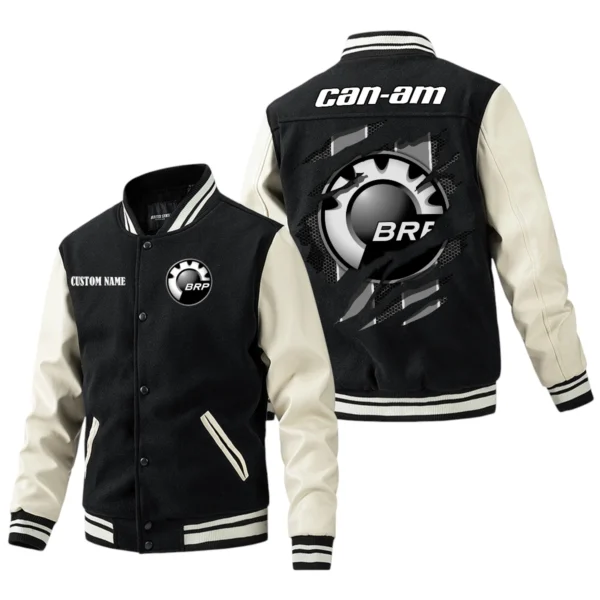Can Am Emblem Jacket Men’s Baseball Jacket With PU Leather Sleeve, Custom Name HG190225Y15BJPUCT3CAE