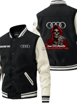 Audi Quattro Jacket Men’s Baseball Jacket With PU Leather Sleeve, Custom Name HG190225Y15BJPUCT4AUQ
