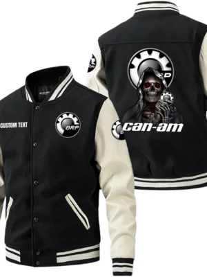 Can Am Emblem Jacket Men’s Baseball Jacket With PU Leather Sleeve, Custom Name HG190225Y15BJPUCT4CAE