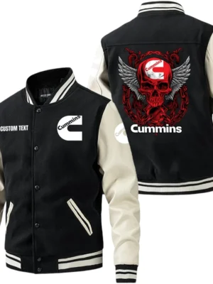 Cummins Jacket Men’s Baseball Jacket With PU Leather Sleeve, Custom Name HG200225Y15BJPUCT2CUM