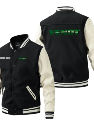 Fendt Jacket Men’s Baseball Jacket With PU Leather Sleeve, Custom Name HG210225Y15BJPUCT1FEN