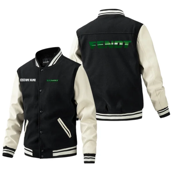 Fendt Jacket Men’s Baseball Jacket With PU Leather Sleeve, Custom Name HG210225Y15BJPUCT1FEN