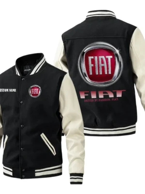 Fiat Jacket Men’s Baseball Jacket With PU Leather Sleeve, Custom Name HG210225Y15BJPUCT1FIA