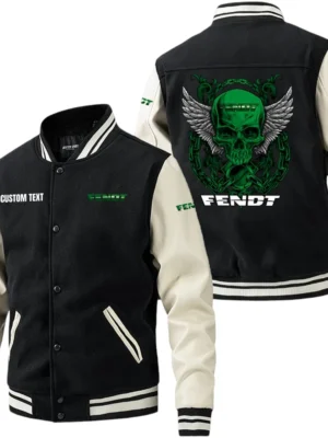 Fendt Jacket Men’s Baseball Jacket With PU Leather Sleeve, Custom Name HG210225Y15BJPUCT2FEN