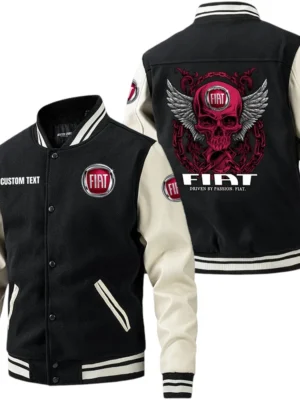 Fiat Jacket Men’s Baseball Jacket With PU Leather Sleeve, Custom Name HG210225Y15BJPUCT2FIA