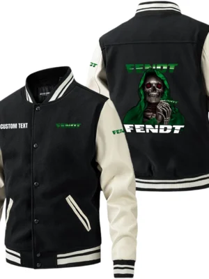 Fendt Jacket Men’s Baseball Jacket With PU Leather Sleeve, Custom Name HG210225Y15BJPUCT3FEN