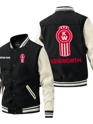 Kenworth Jacket Men’s Baseball Jacket With PU Leather Sleeve, Custom Name HG240225Y15BJPUCT1KEN