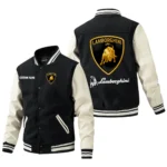 Lamborghini Jacket Men’s Baseball Jacket With PU Leather Sleeve, Custom Name HG240225Y15BJPUCT1LAM